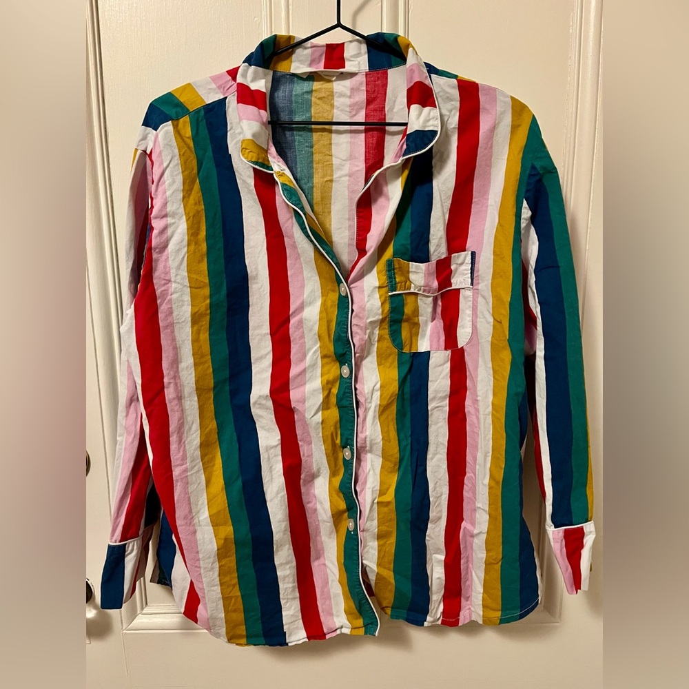 Printfresh Multicolor Striped Pajama Long Sleeve Shirt